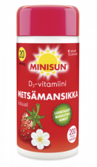 Minisun D-vitamiini Metsämansikka 20 mikrog 200 tabl